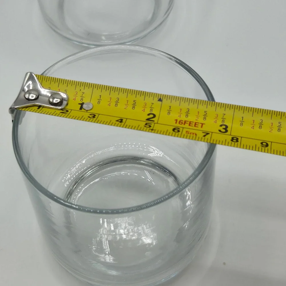 Set of 6 Clear Glass Rocks Tumblers Minimalist  Lowball Glasses 3